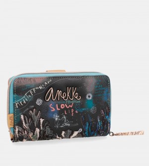 Női Anekke Coral Black Coin Purse Wallet Pénztárca | OCJYLB-847