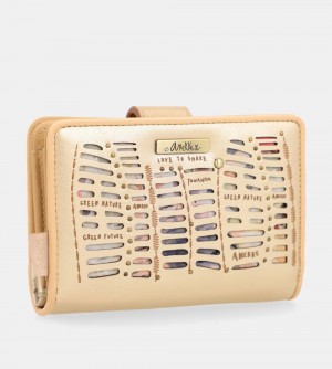 Női Anekke Nature Pachamama Gold Medium Rfid Wallet Pénztárca | MXKBZE-724