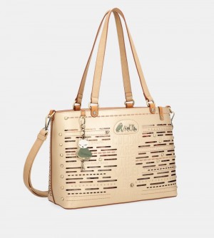 Női Anekke Nature Pachamama Large Golden Tote Bag Válltáskák | RIHETP-780
