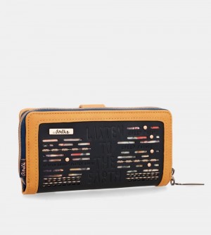 Női Anekke Nature Pachamama Navy Blue Large Rfid Wallet Pénztárca | UIPTCQ-641