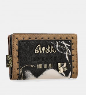 Női Anekke Nature Shodo Black Flexible Rfid Wallet Pénztárca | BAEPHS-178