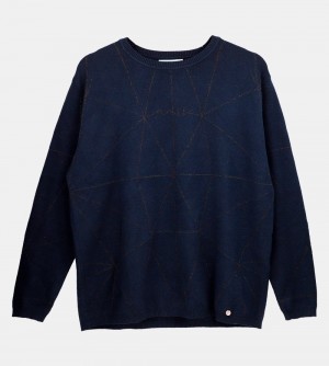 Női Anekke Navy Blue Shoen Sweater Pulóverek | QTMXCD-832