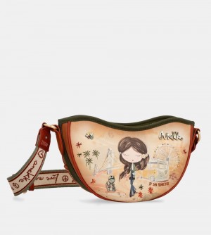 Női Anekke Peace & Love Camel Oval Bag Válltáskák | JFZBOC-183