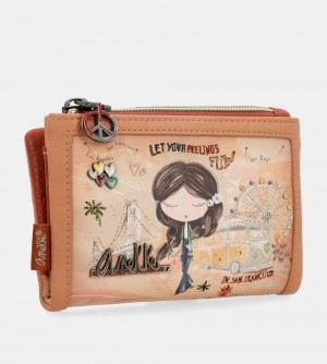 Női Anekke Peace & Love Camel Small Rfid Wallet Pénztárca | TUJWZD-760