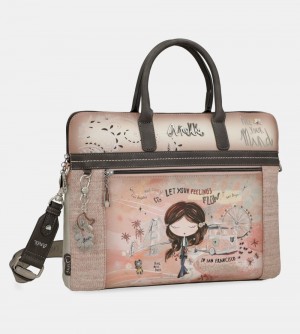 Női Anekke Peace & Love Pink Briefcase Irattáskák | YVIQTN-408