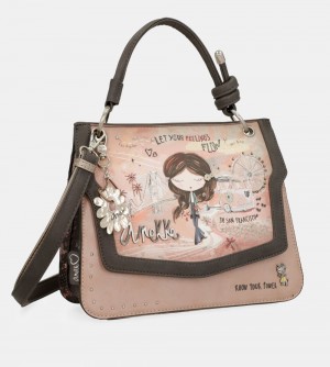 Női Anekke Peace & Love Pink Flap Bag Válltáskák | HCYSIB-857
