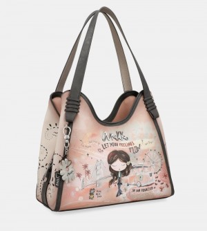 Női Anekke Peace & Love Pink Shoulder Bag Válltáskák | TSDKBH-836