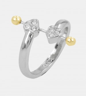 Női Anekke Silver Plated Hearts Ring Ékszerek | ZEXQOW-854