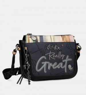 Női Anekke Studio Navy Blue 3-compartment Crossbody Bag Crossbody Táska | NWJYDF-762