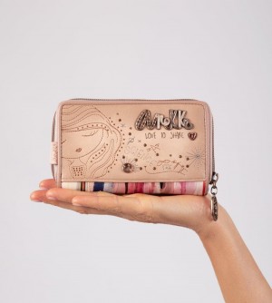 Női Anekke Studio Nude Medium Rfid Wallet Crossbody Táska | BRTWQZ-602