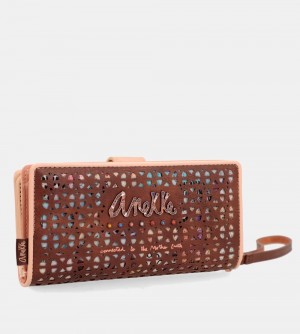 Női Anekke Tribe Large Brown Rfid Wallet Pénztárca | PNFTVY-950