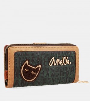 Női Anekke Urban Green Large Wallet Pénztárca | QJOAID-147