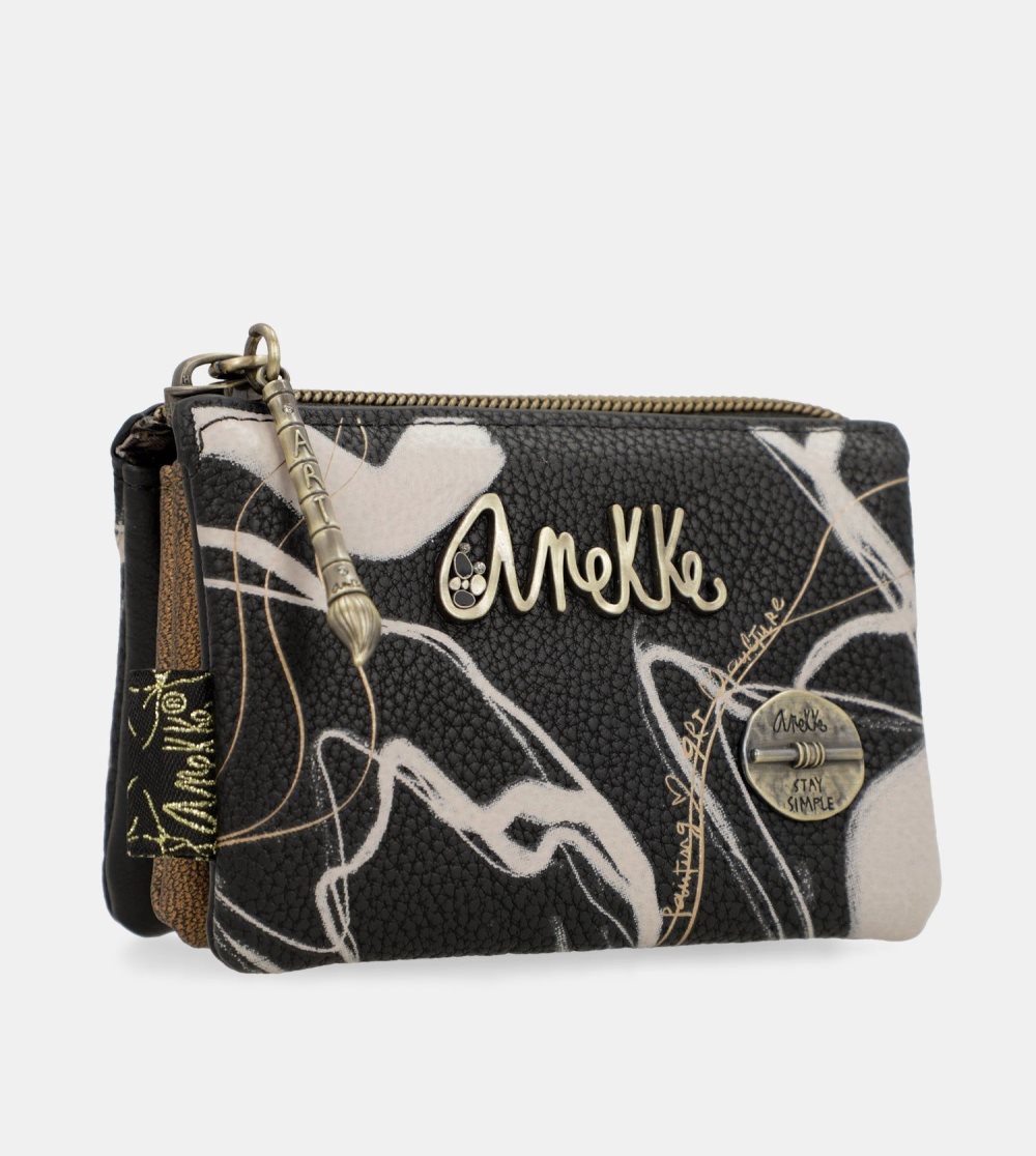 Női Anekke 3 Compartment Purse Black Nature Shodo Pénztárca | AZYCFQ-174