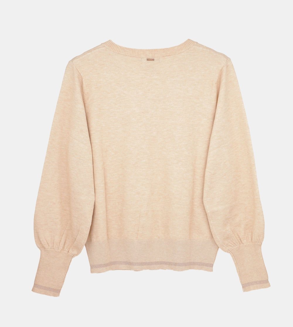 Női Anekke Beige Shoen V-neck Sweater Pulóverek | ZYVQGB-154