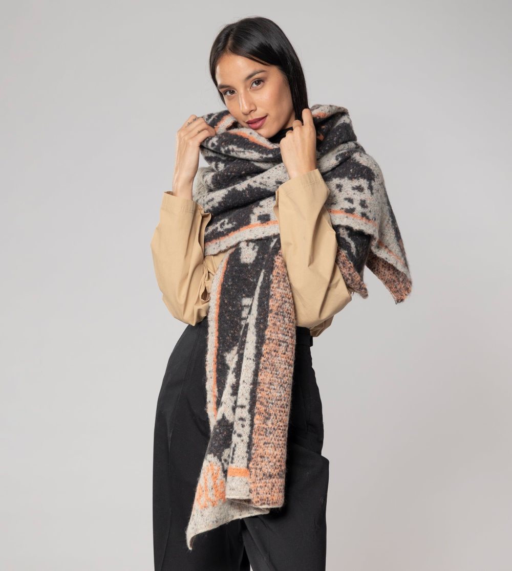 Női Anekke Black And White Contemporary Scarf. Sál | TLVWBR-091