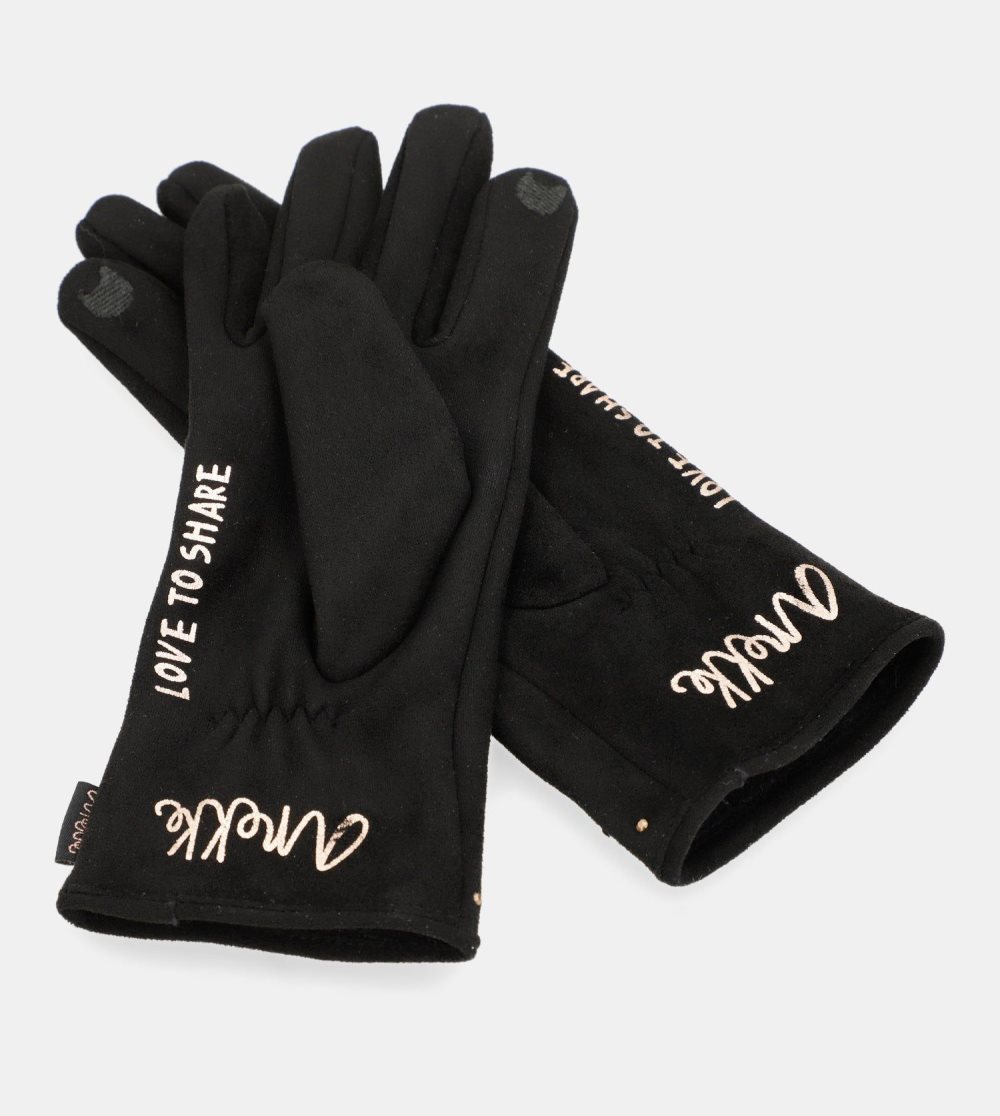 Női Anekke Black Fleece-lined Gloves Kesztyű | RJYZIQ-795