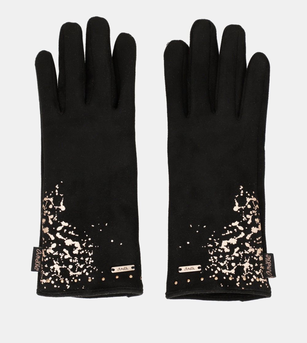 Női Anekke Black Fleece-lined Gloves Kesztyű | RJYZIQ-795