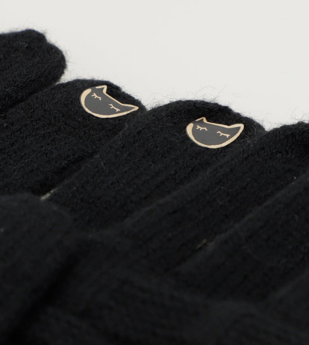 Női Anekke Black Knit Gloves Kesztyű | WLKZJH-942