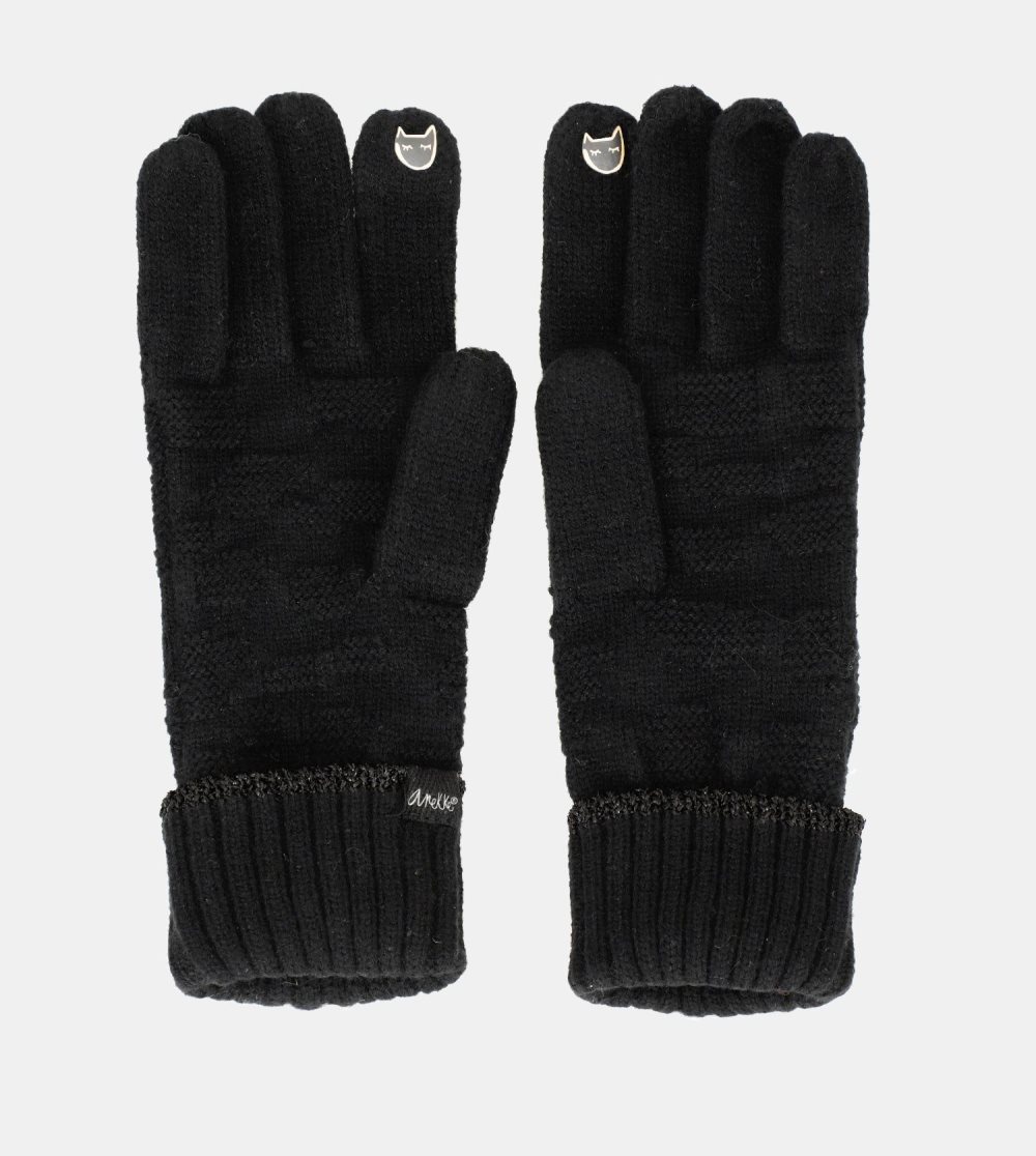 Női Anekke Black Knit Gloves Kesztyű | WLKZJH-942