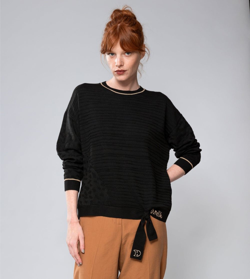Női Anekke Black Shoen Crew Neck Sweater Pulóverek | ALTUVS-763