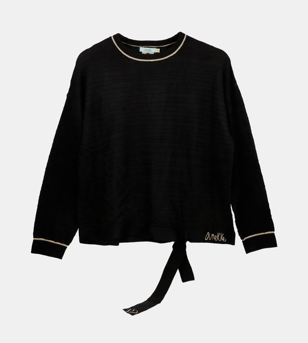 Női Anekke Black Shoen Crew Neck Sweater Pulóverek | ALTUVS-763