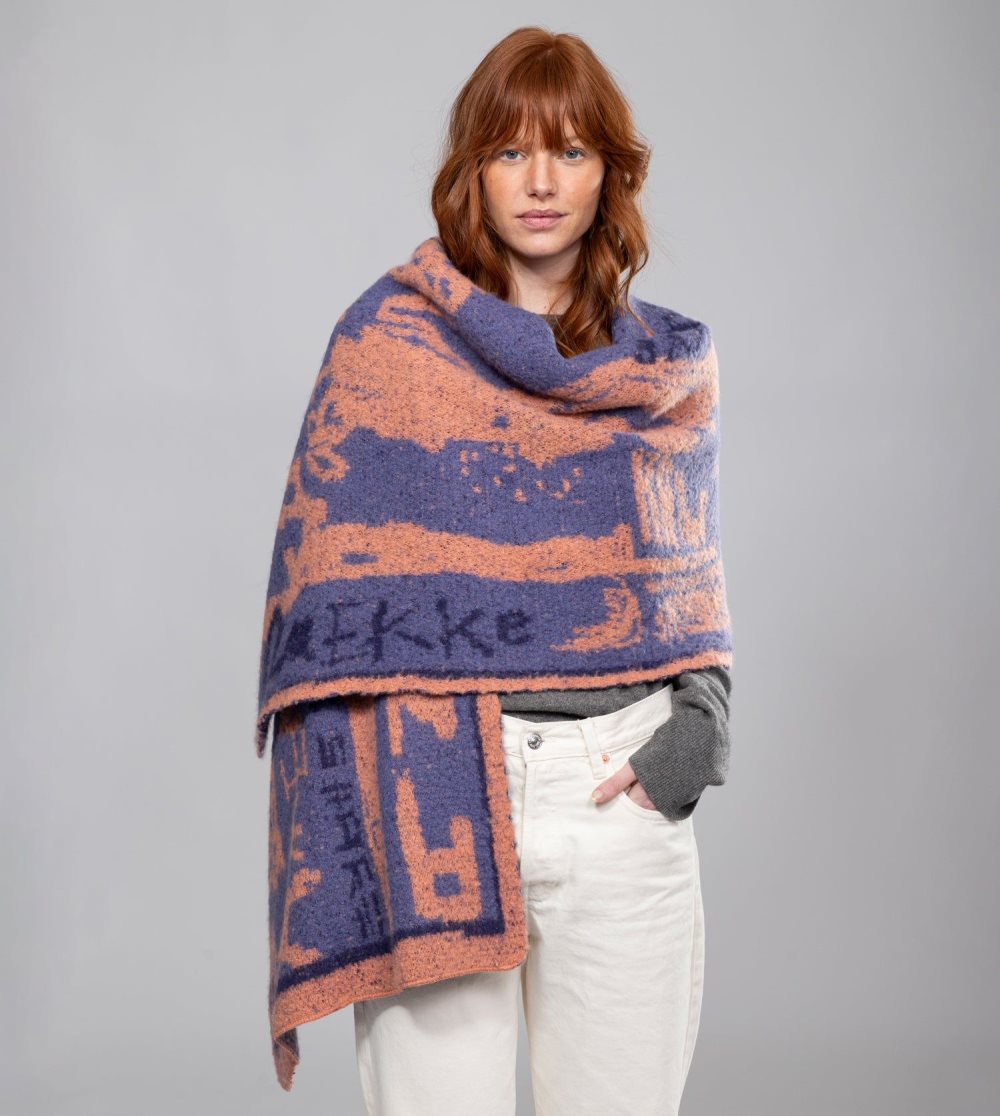 Női Anekke Blue And Terracotta Contemporary Scarf. Sál | KVHDJP-325