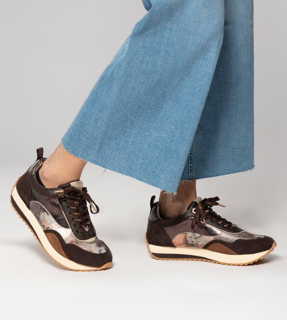 Női Anekke Brown Palette Patterned Sports Sneakers Sportcipő | OCRXWT-904