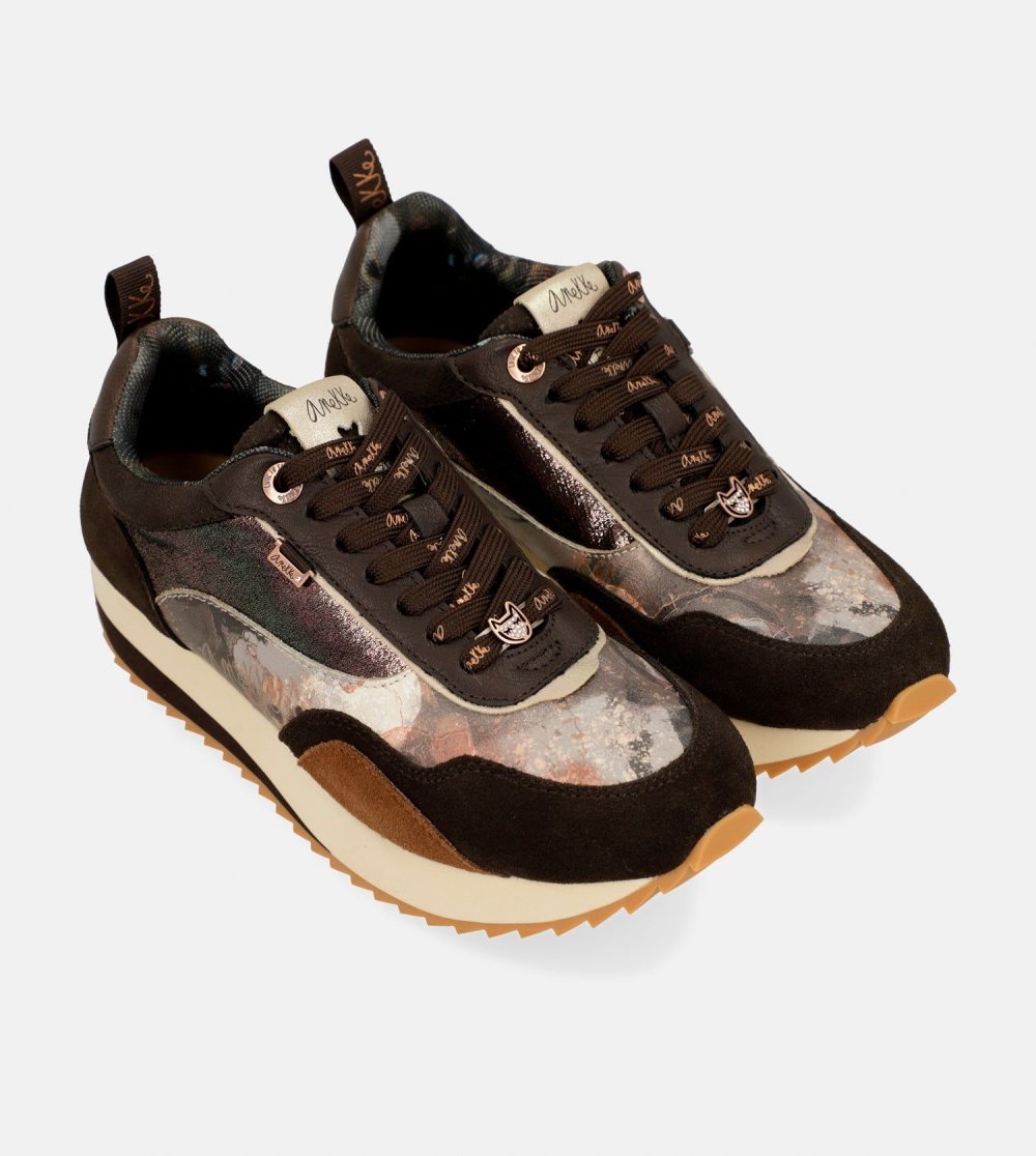 Női Anekke Brown Palette Patterned Sports Sneakers Sportcipő | OCRXWT-904