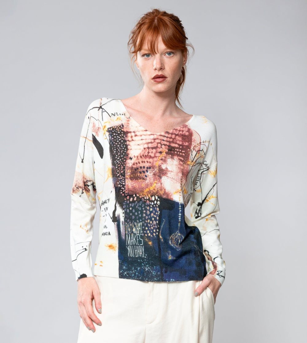 Női Anekke Brush Patterned Sweater Pulóverek | VXWOIH-438