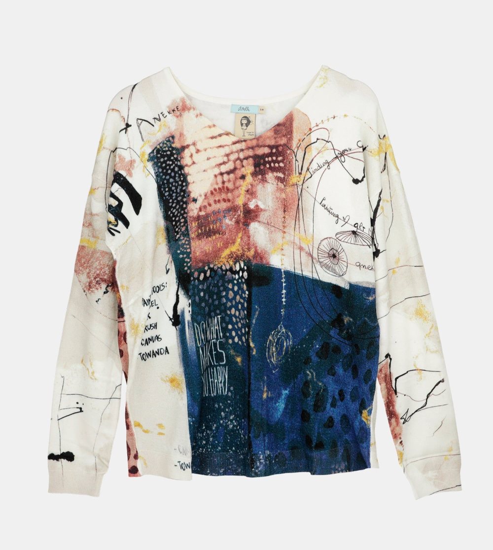 Női Anekke Brush Patterned Sweater Pulóverek | VXWOIH-438