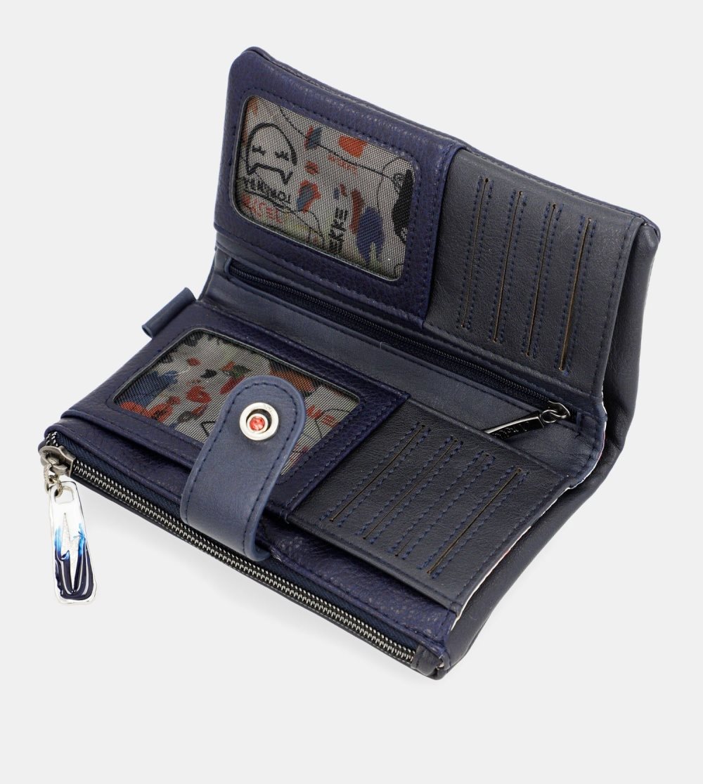 Női Anekke Energy Navy Blue Large Wallet Pénztárca | DAMIFS-986