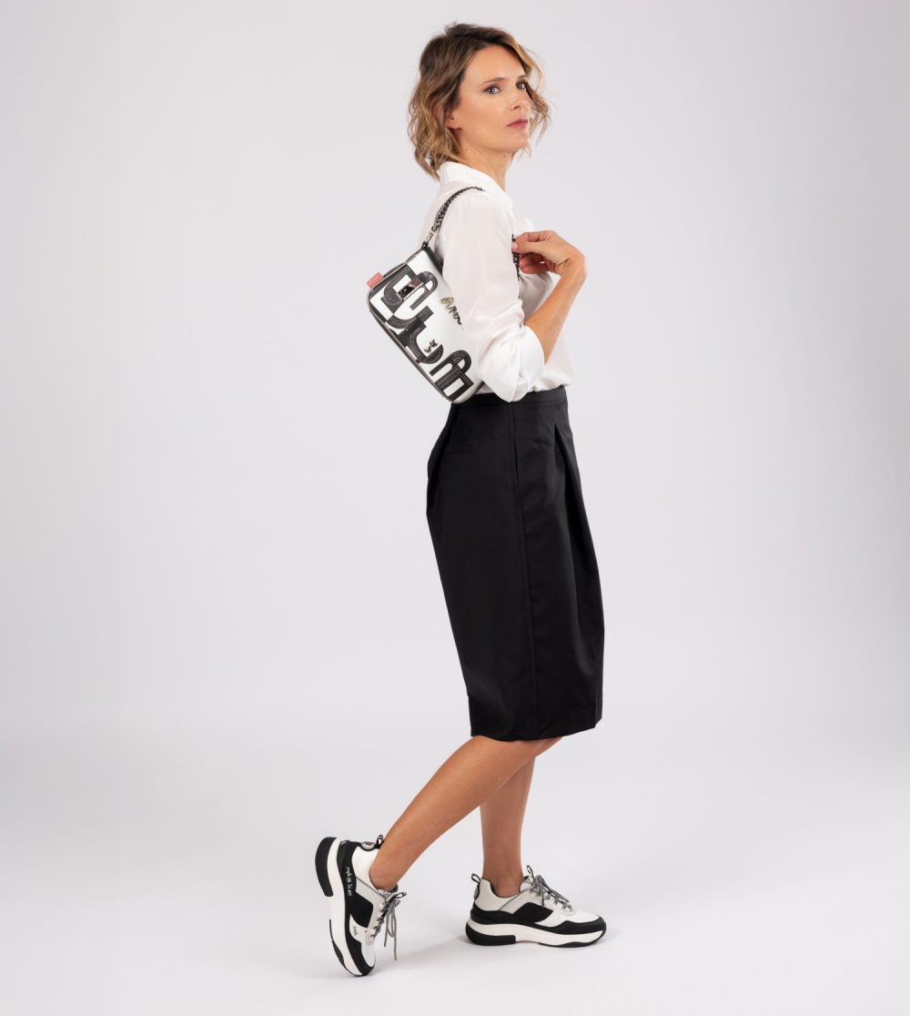 Női Anekke Fashion Black & White Sneakers Sportcipő | NJIYAM-028