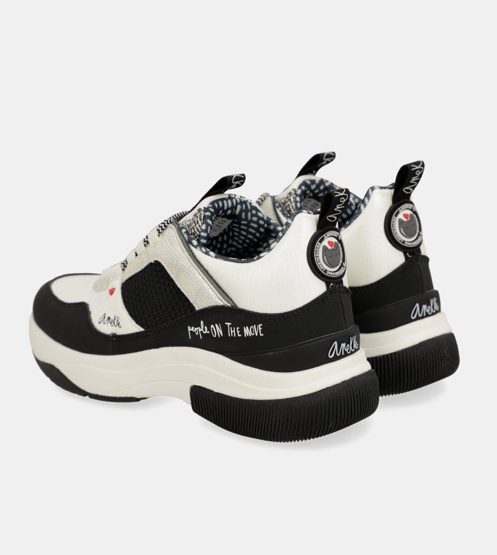 Női Anekke Fashion Black & White Sneakers Sportcipő | NJIYAM-028