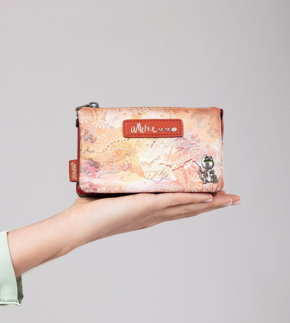 Női Anekke Flowers 3-compartment Coin Purse Pénztárca | AKGPNE-650