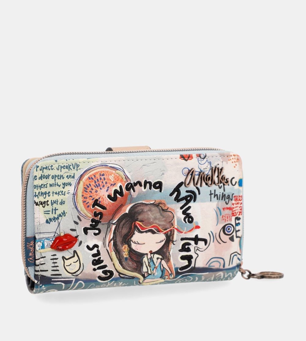 Női Anekke Fun & Music Large Printed Wallet Anekke Pénztárca | BYWXIT-437