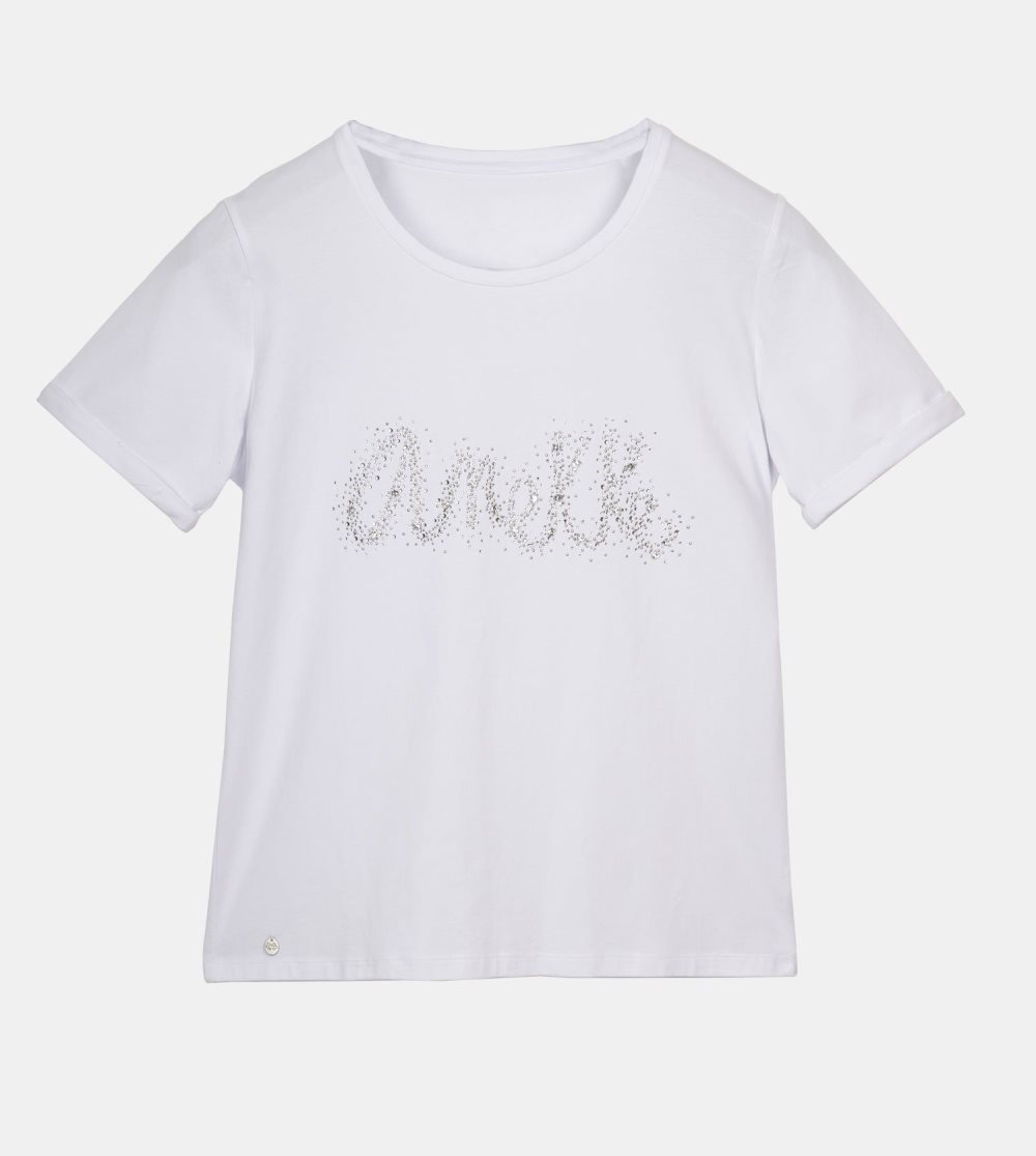 Női Anekke Glitter White T-shirt Póló | TUDNEM-073