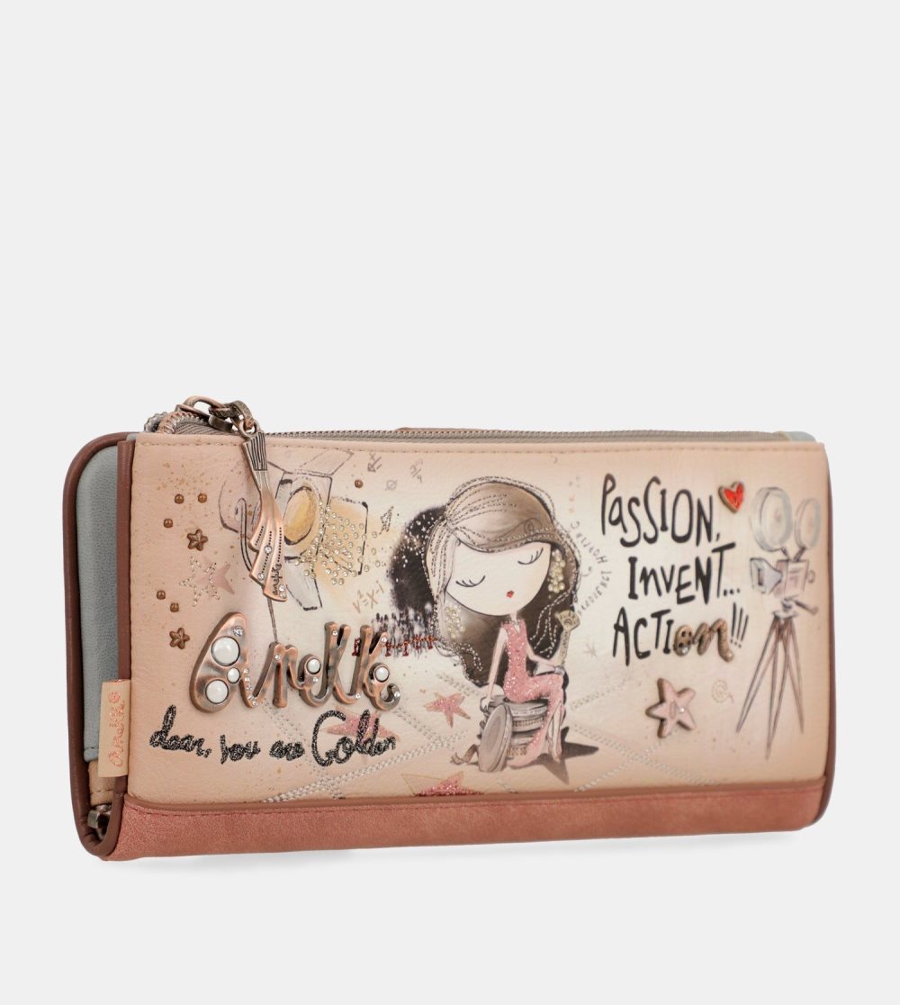 Női Anekke Hollywood Flexible Large Rfid Wallet Pénztárca | UHVSMC-205
