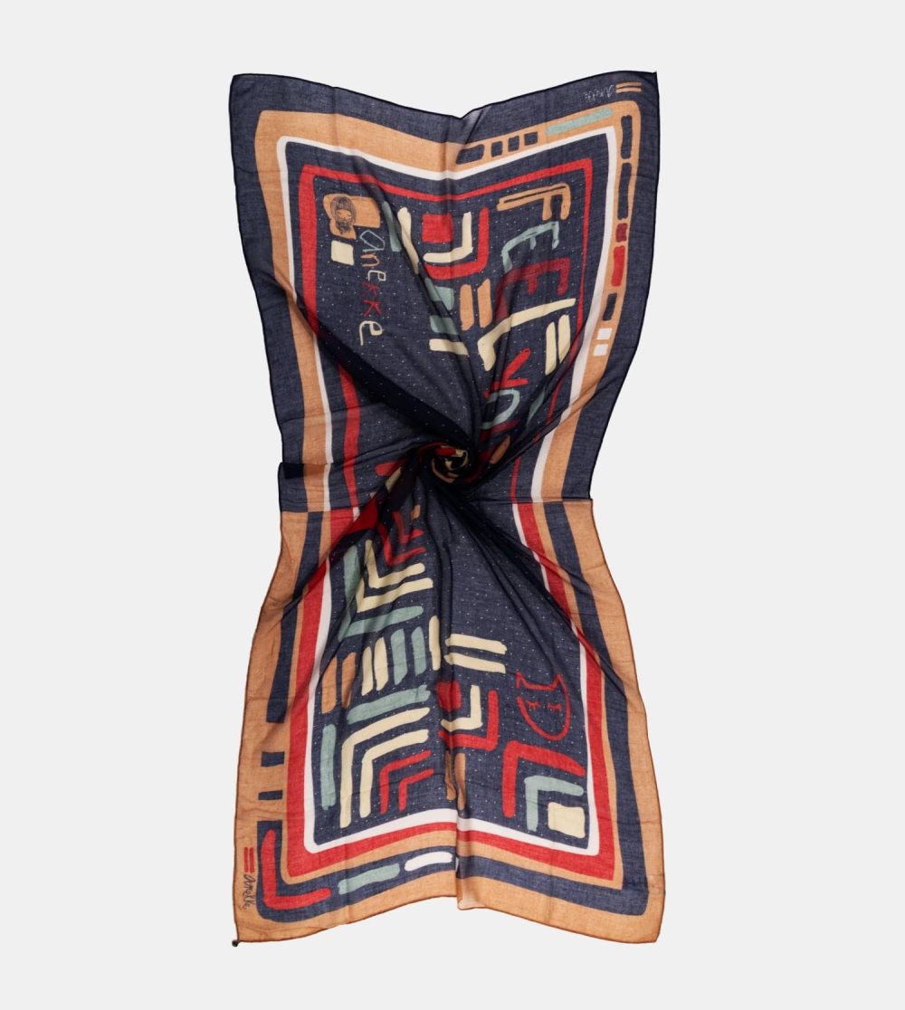 Női Anekke Kene Navy Blue Printed Scarf Sál | SOYBAJ-604