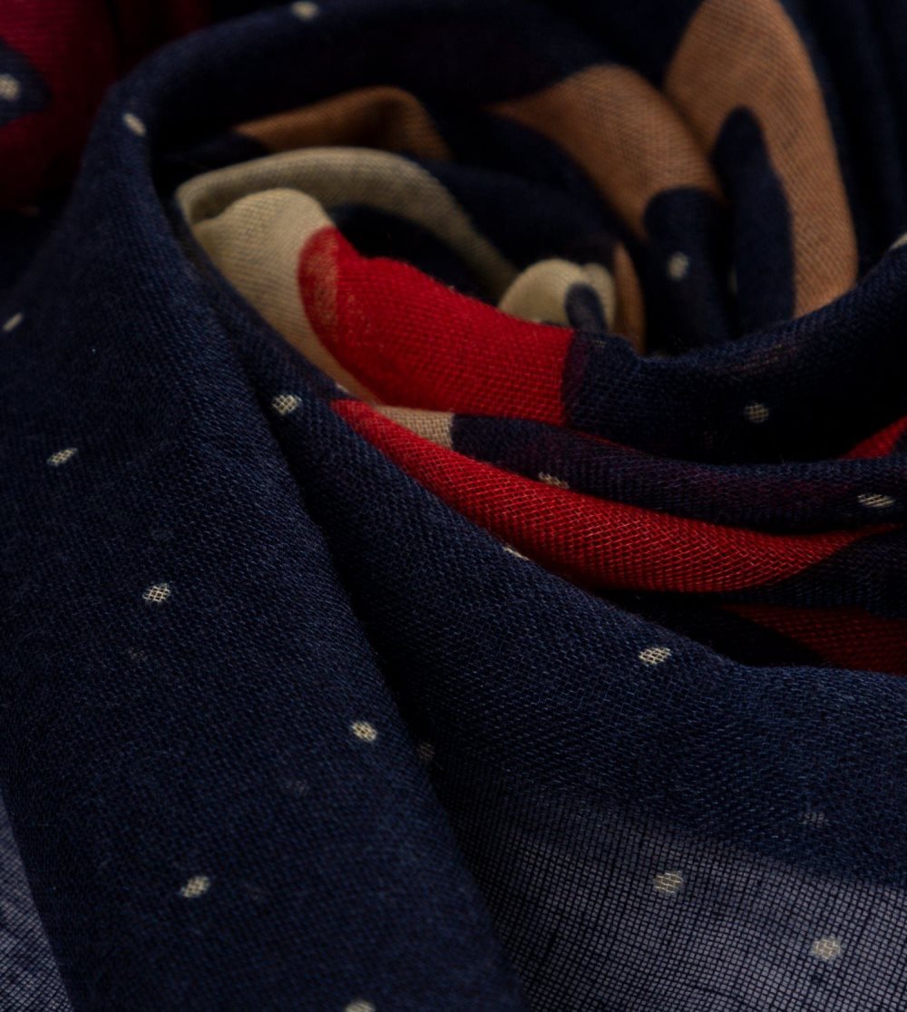 Női Anekke Kene Navy Blue Printed Scarf Sál | SOYBAJ-604
