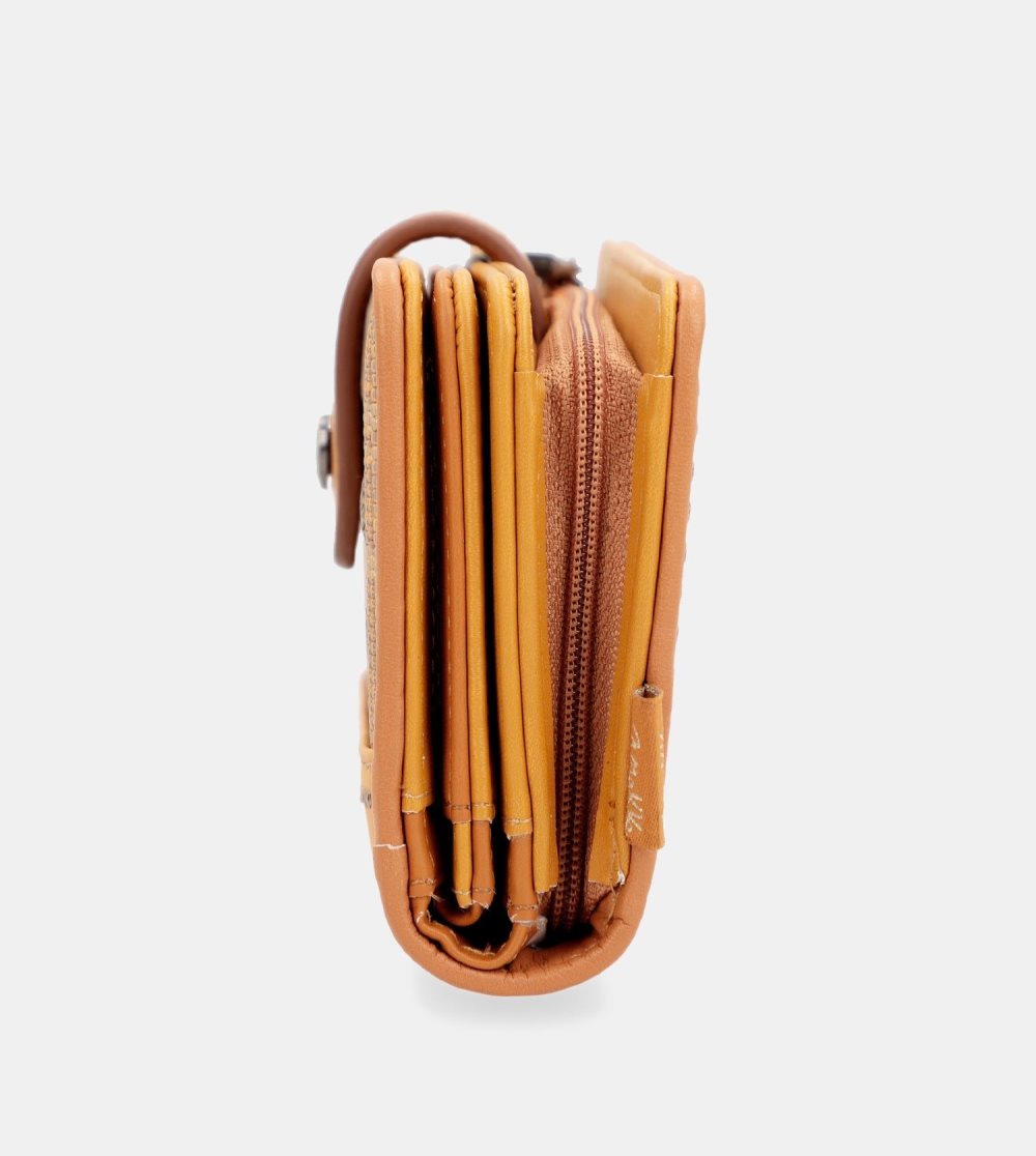 Női Anekke Nature Pachamama Medium Rfid Wallet Ochre Ocher Pénztárca | KJBDFR-956