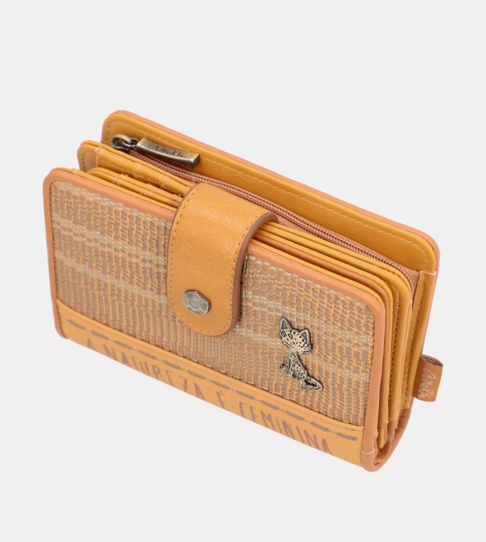 Női Anekke Nature Pachamama Medium Rfid Wallet Ochre Ocher Pénztárca | KJBDFR-956