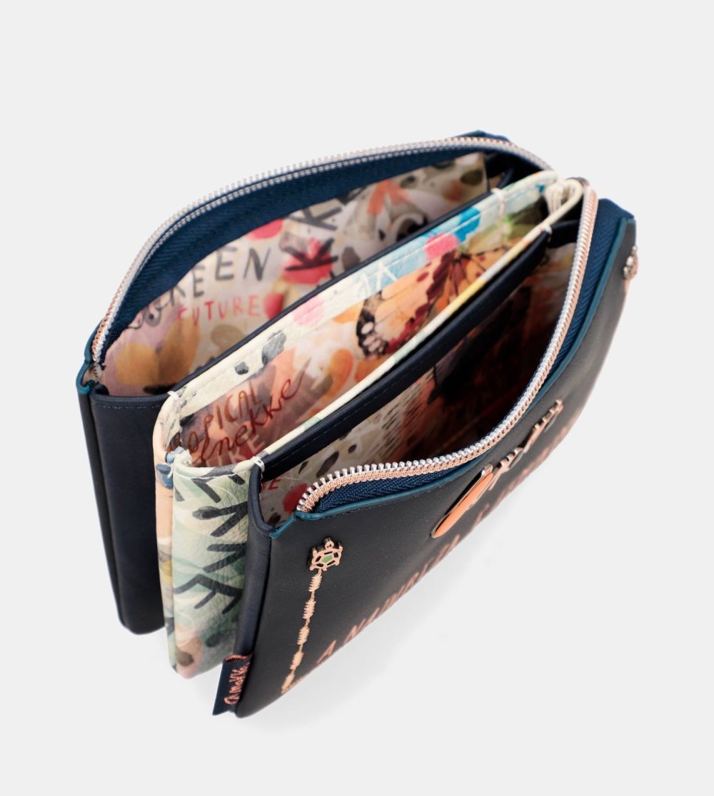 Női Anekke Nature Pachamama Navy Blue Coin Purse Pénztárca | UVHPXZ-061