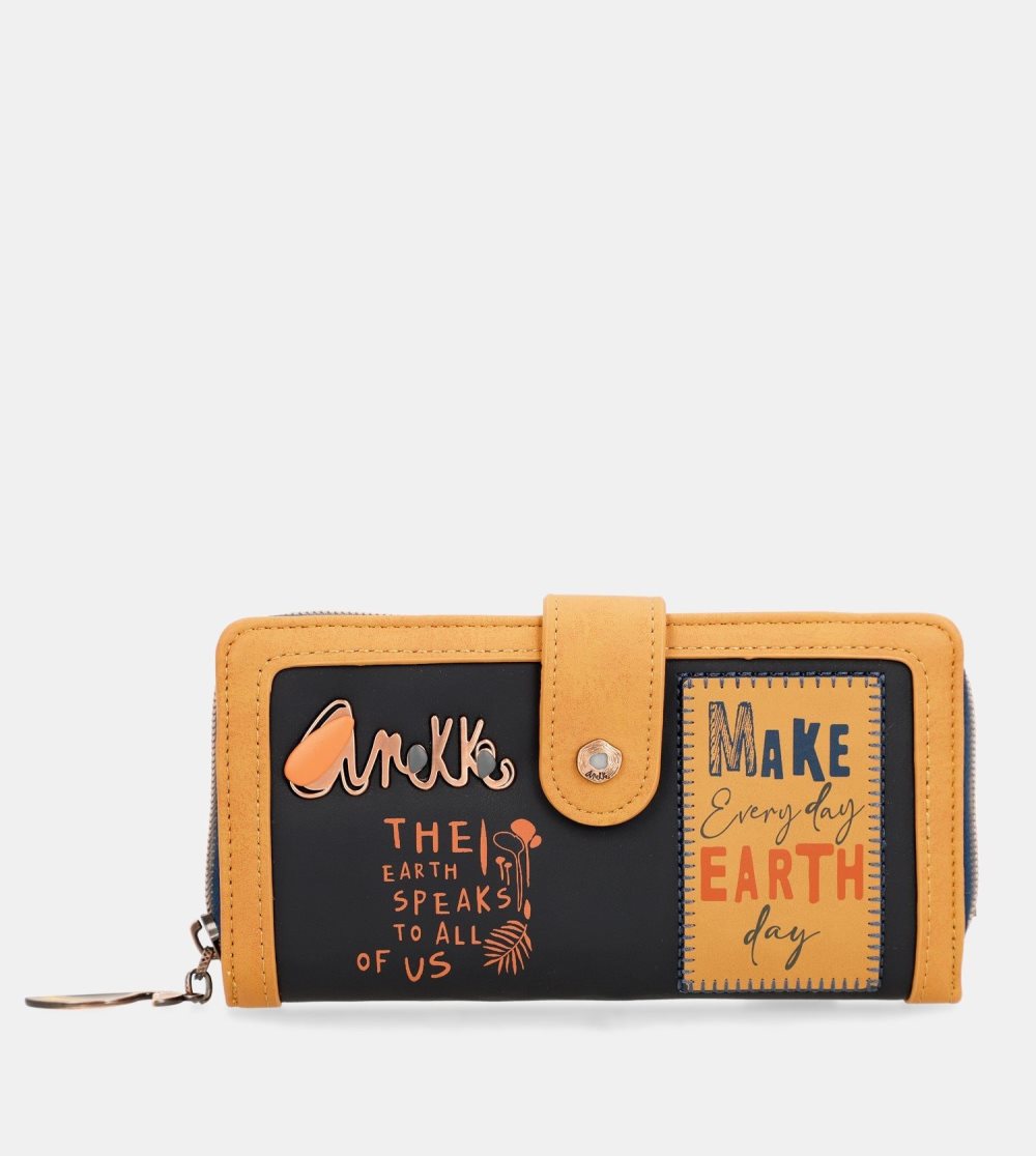 Női Anekke Nature Pachamama Navy Blue Large Rfid Wallet Pénztárca | UIPTCQ-641