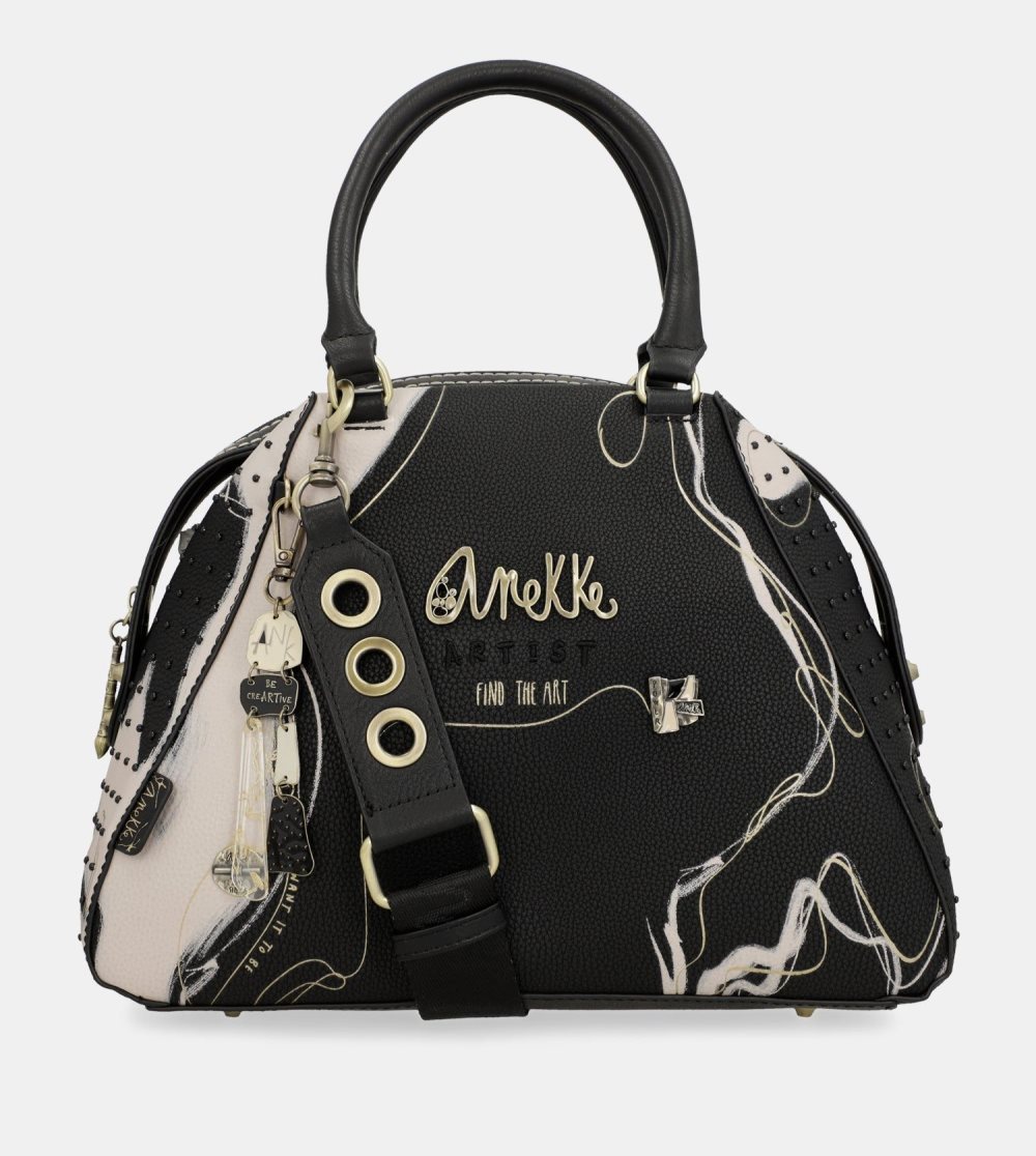 Női Anekke Nature Shodo Black 2-handle Shoulder Bag Kézitáska | QZMNEV-918