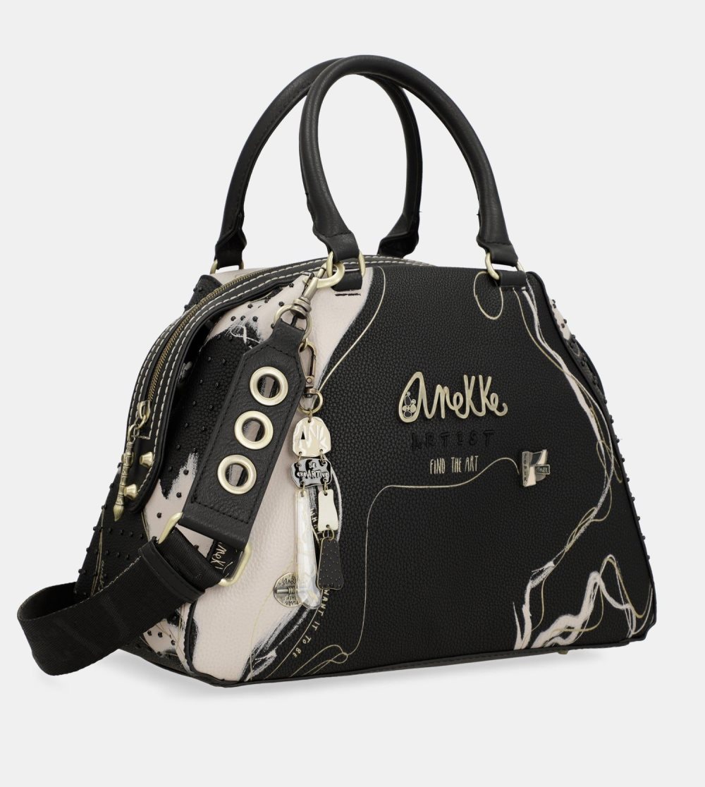 Női Anekke Nature Shodo Black 2-handle Shoulder Bag Kézitáska | QZMNEV-918