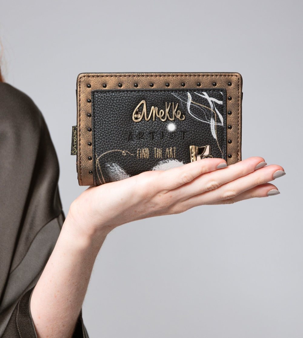 Női Anekke Nature Shodo Black Flexible Rfid Wallet Pénztárca | BAEPHS-178