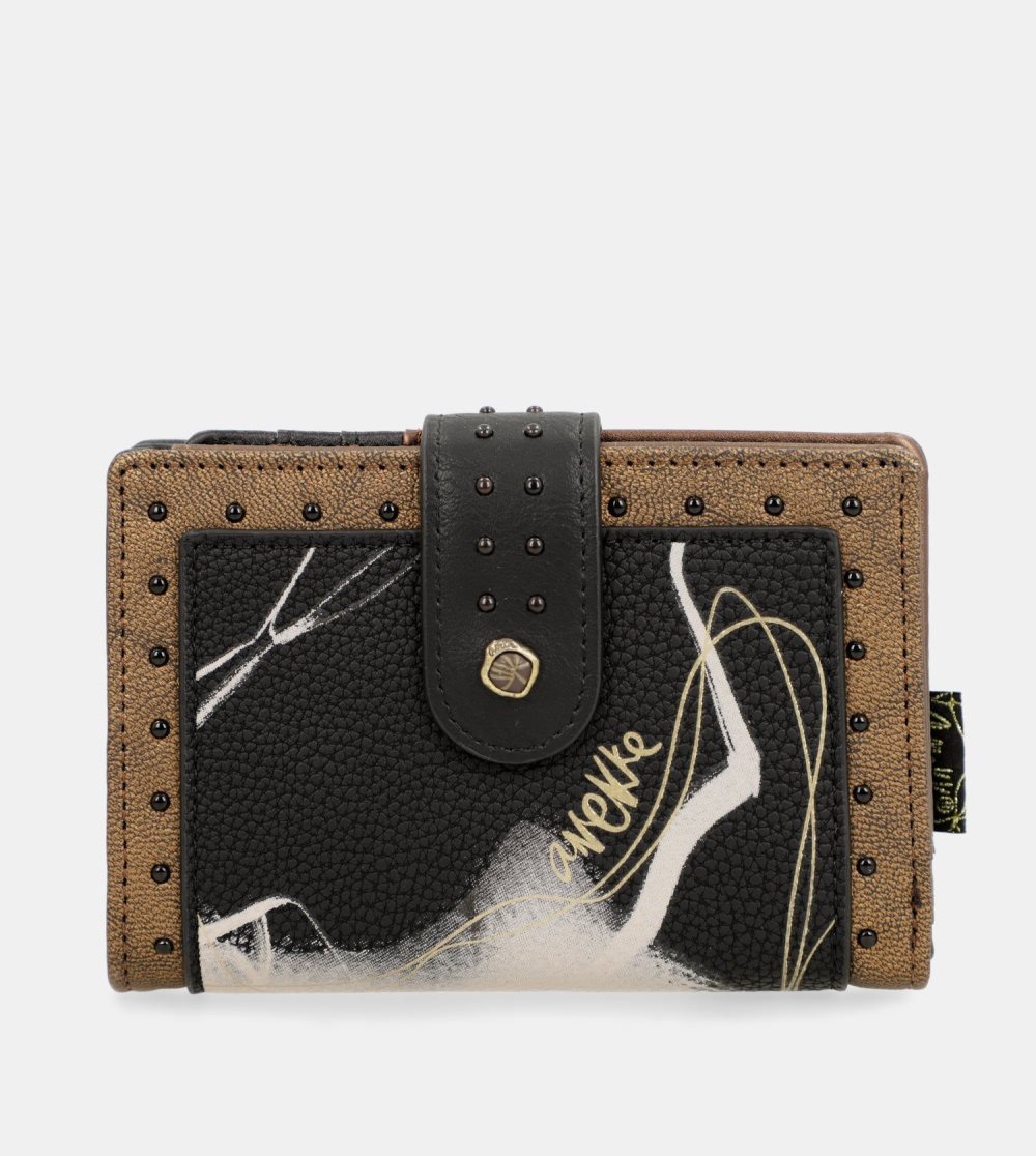 Női Anekke Nature Shodo Black Flexible Rfid Wallet Pénztárca | BAEPHS-178