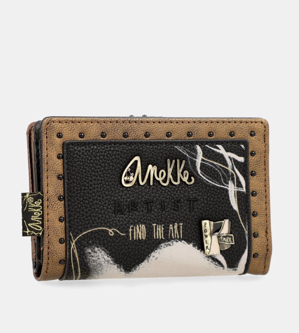 Női Anekke Nature Shodo Black Flexible Rfid Wallet Pénztárca | BAEPHS-178
