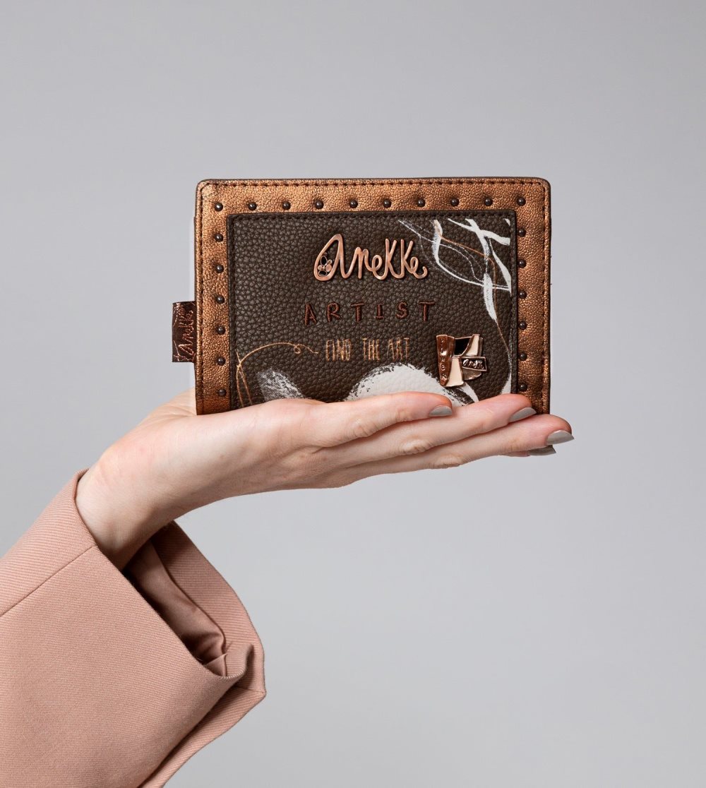 Női Anekke Nature Shodo Brown Flexible Rfid Wallet Pénztárca | ATBKMI-305