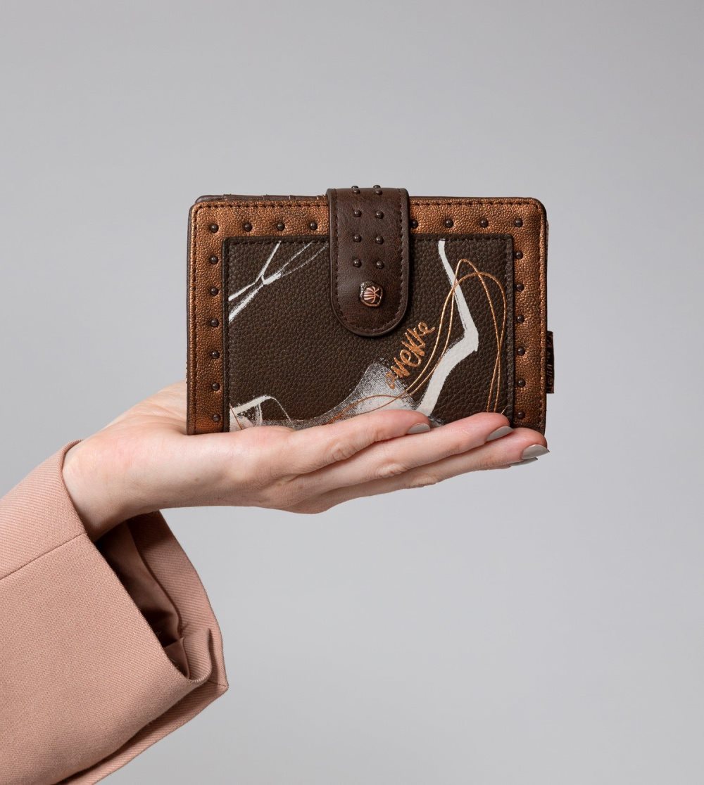 Női Anekke Nature Shodo Brown Flexible Rfid Wallet Pénztárca | ATBKMI-305